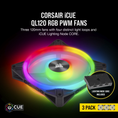 3 مراوح كورسير كيو ال 120 ار جي بي | CORSAIR 3 FANS QL120 RGB