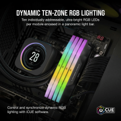 رام كورسير دي دي ار 5 ار جي بي 32جيجابايت 5200هيرتز | CORSAIR DDR5 RGB 32GB 2X16GB 5200MHz